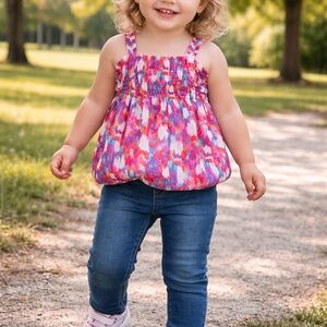 Toddler Girl Outfit 24M Teddy Bloom Colorful‎ Top And Jumping Beans Jeggings